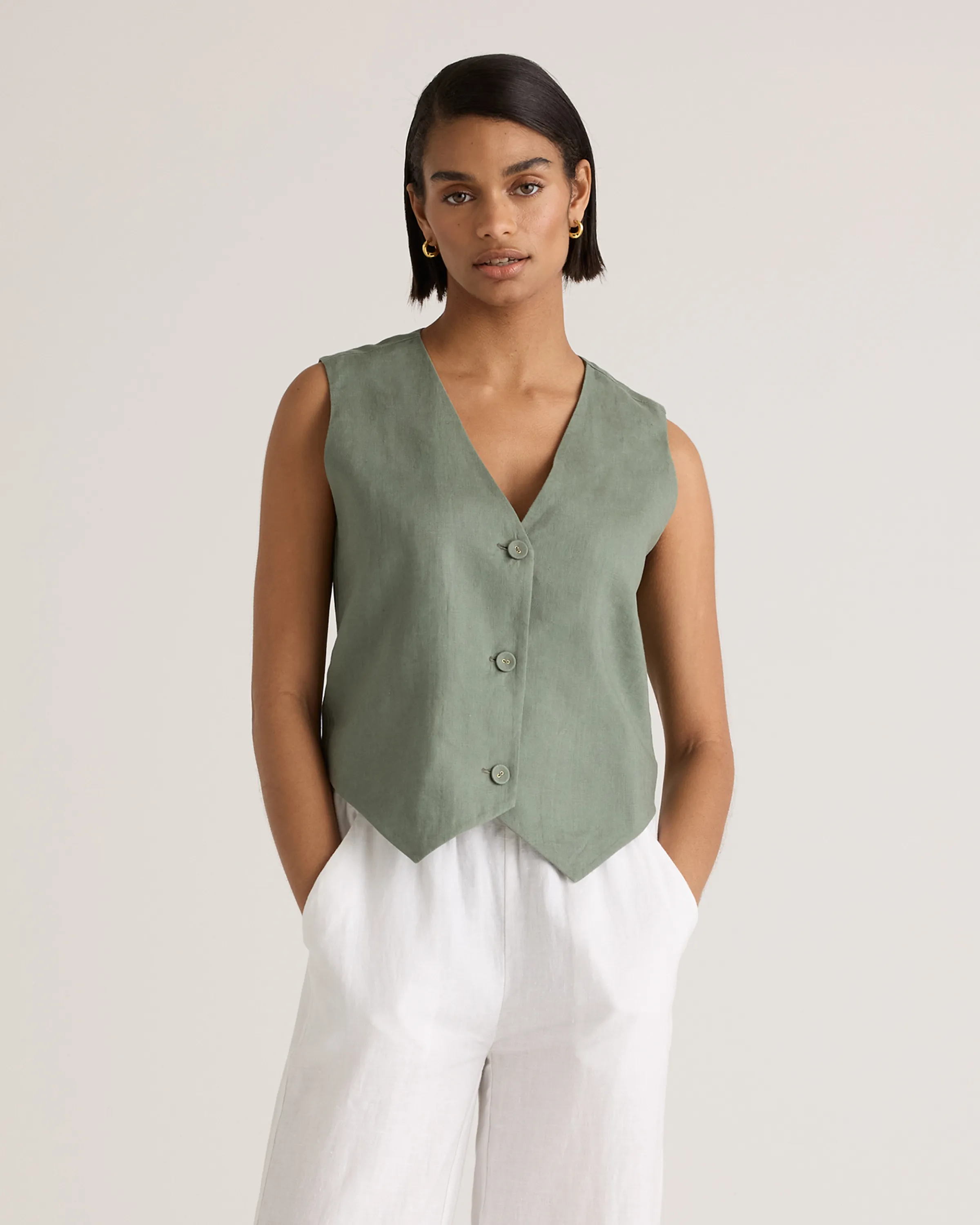 100% European Linen Vest