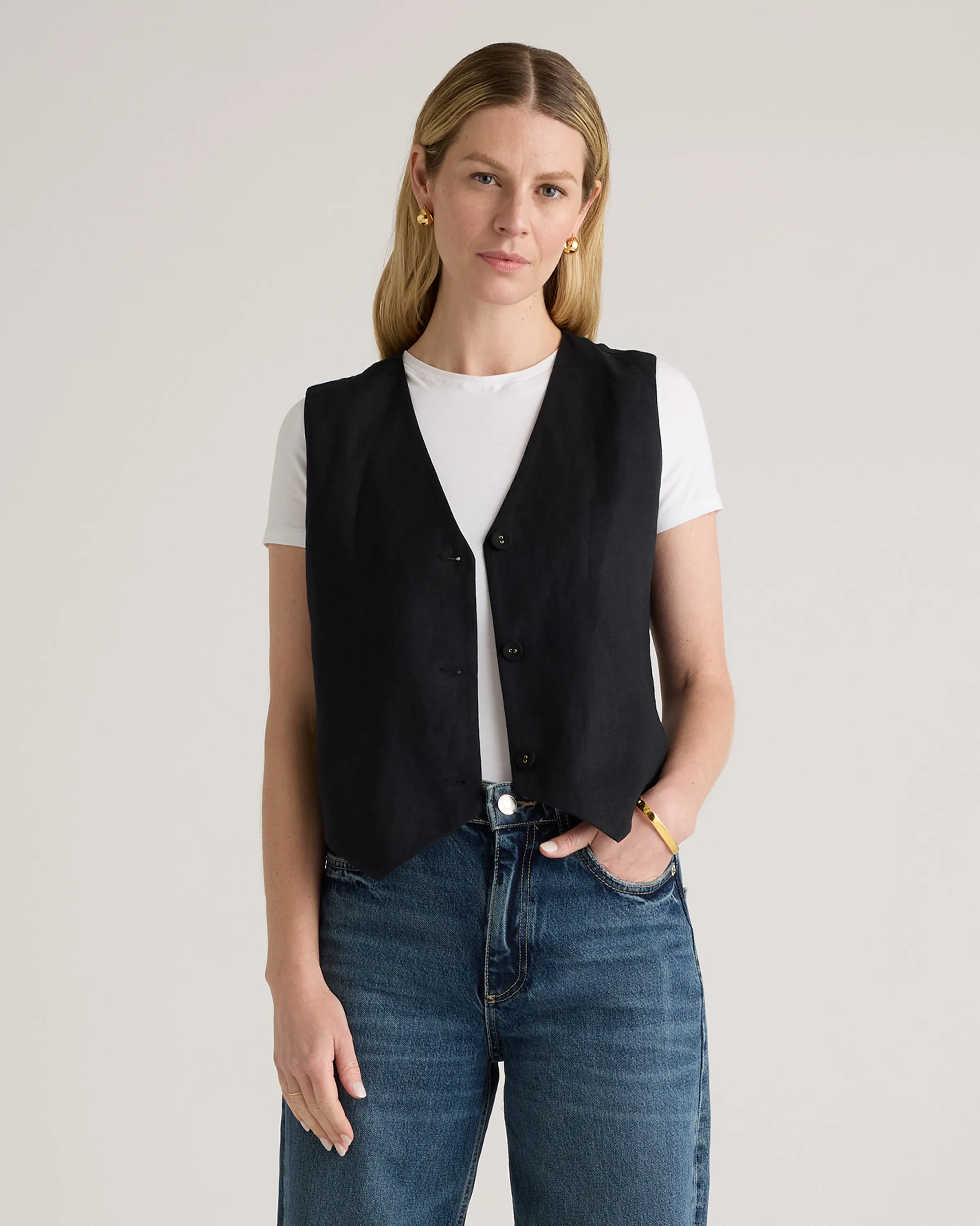 100% European Linen Vest