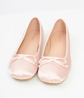 1960s Light Pink Satin Ballet Flats