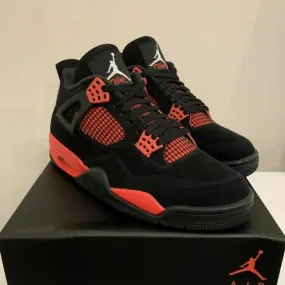 2022 Nike Air Jordan 4 IV Retro Red Thunder 4-14 Black M...