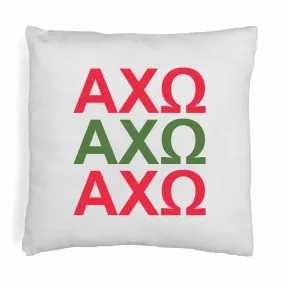 Alpha Chi Omega Throw Pillow Cover with Greek Letters