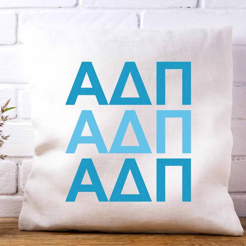 Alpha Delta Pi Throw Pillow Cover with Greek Letters