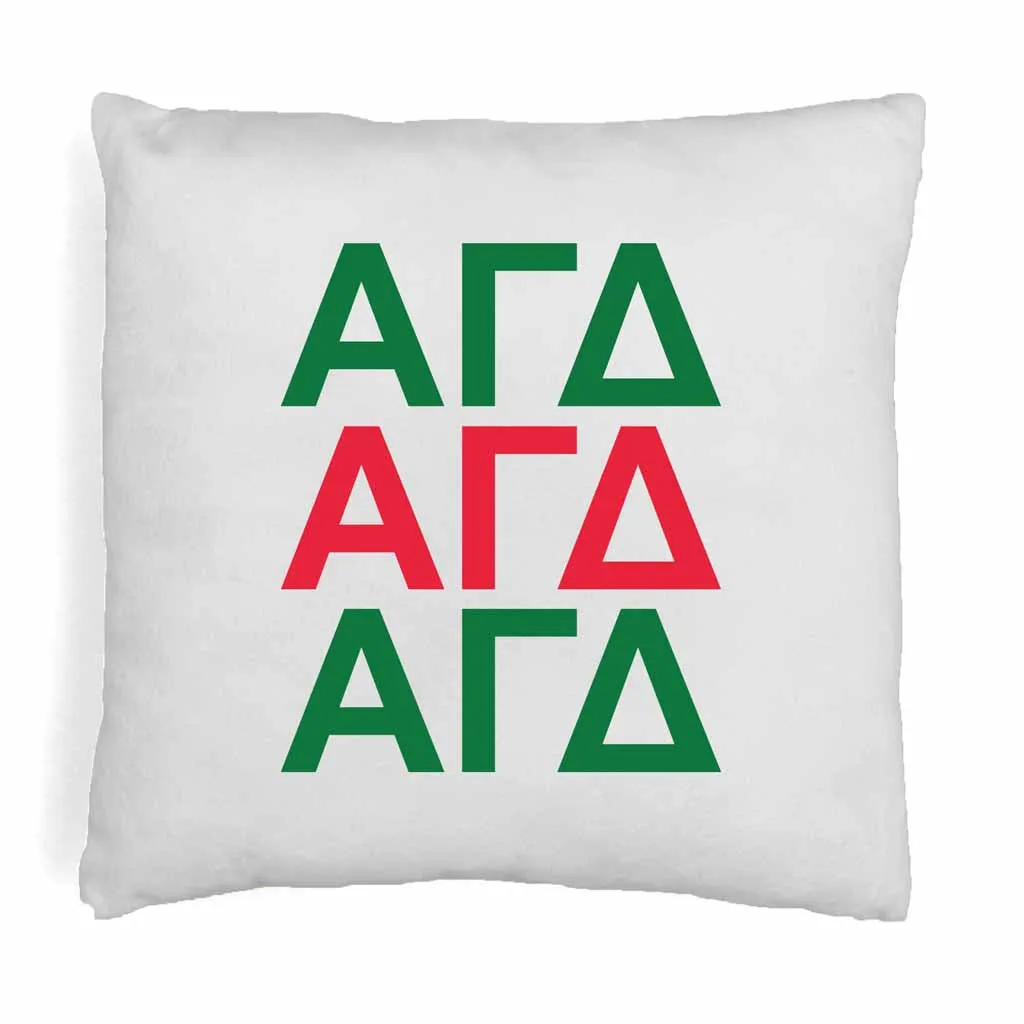 Alpha Gamma Delta Throw Pillow Cover with Greek Letters