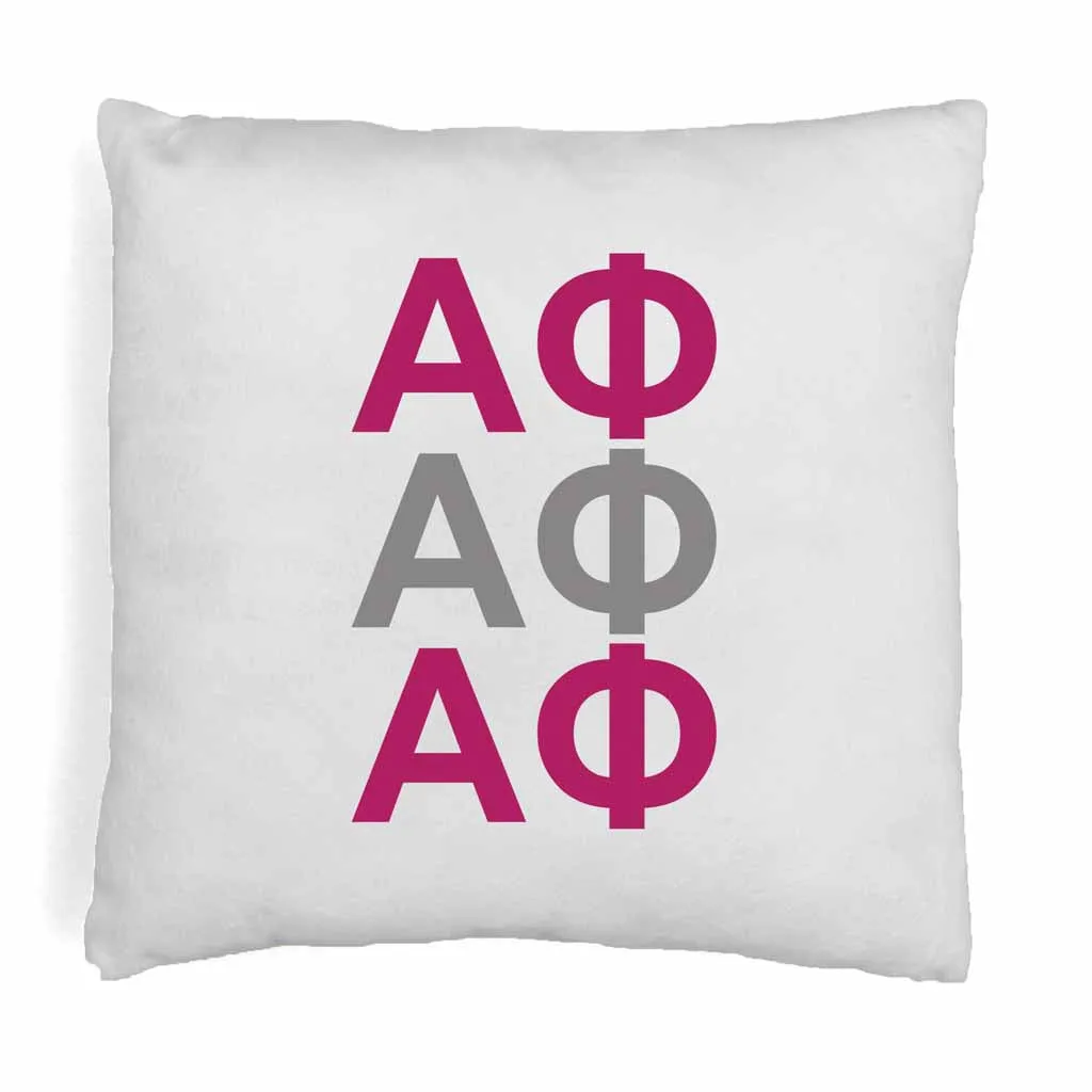 Alpha Phi Throw Pillow Cover with Greek Letters