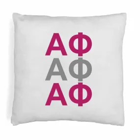 Alpha Phi Throw Pillow Cover with Greek Letters