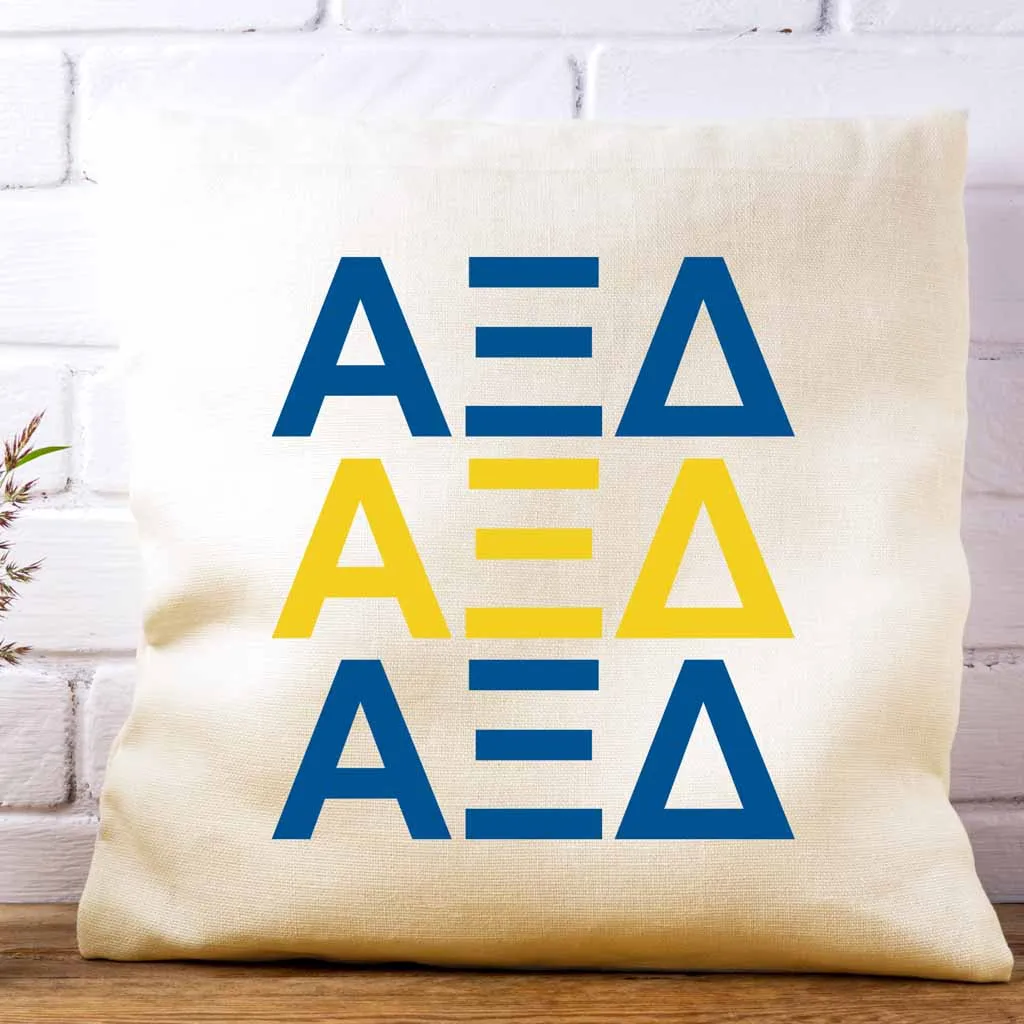 Alpha Xi Delta Throw Pillow Cover with Greek Letters