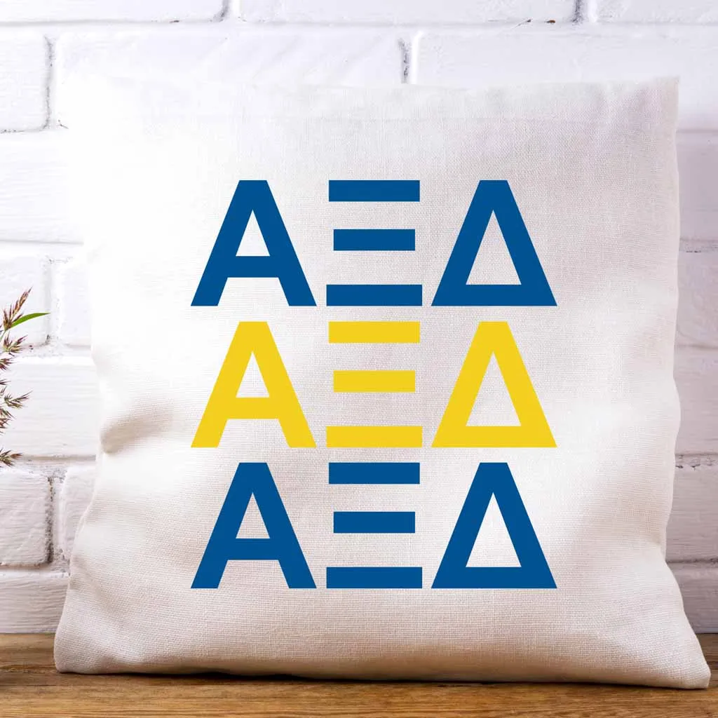 Alpha Xi Delta Throw Pillow Cover with Greek Letters