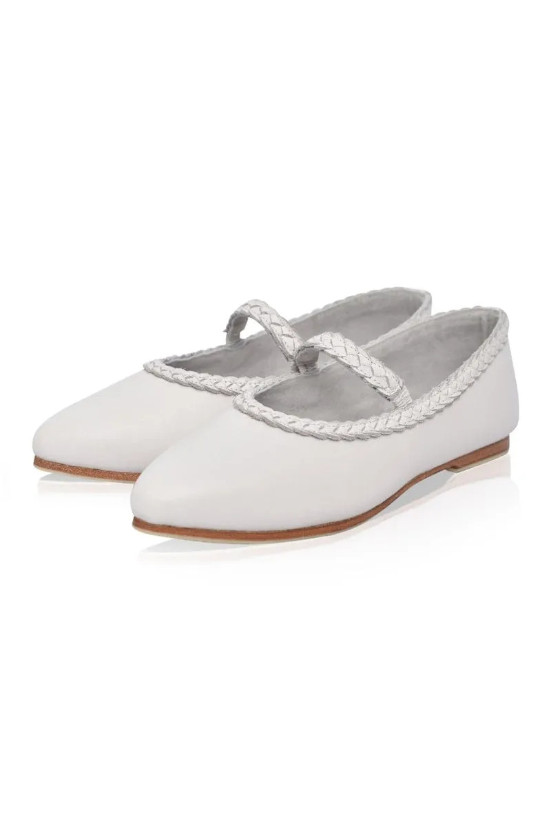 Amara Ballet Flats in Pure White