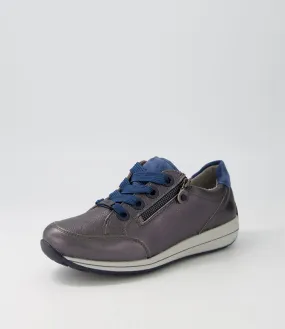 ARA Osaka 87 Anthrazit Indigo Leather Suede Sneakers