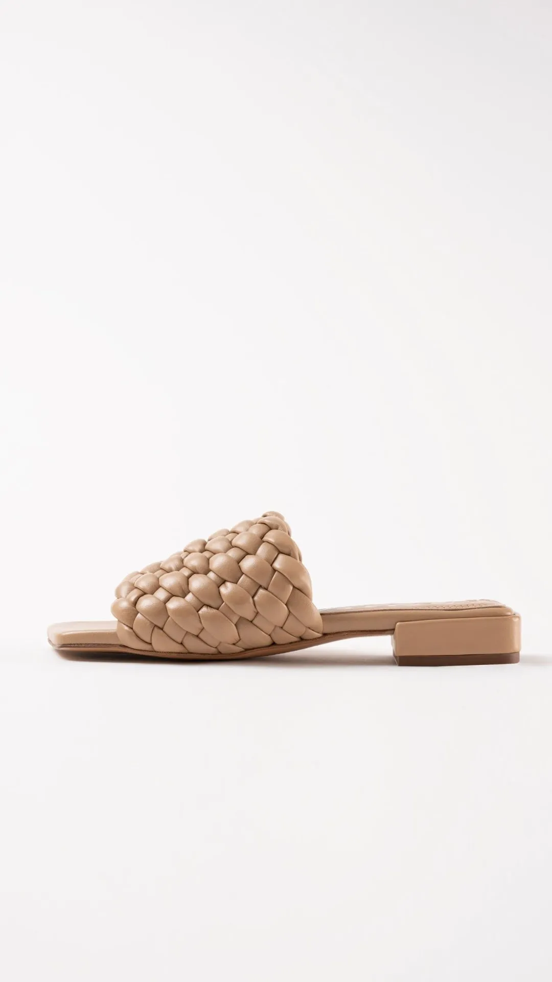 ASTER - Light Brown Woven Leather Flats