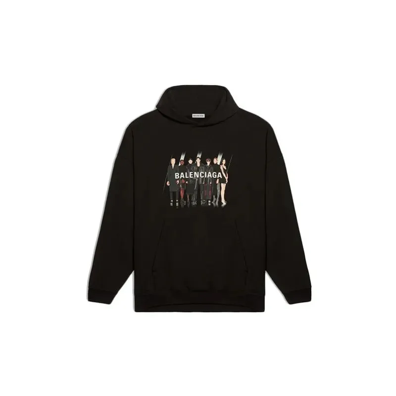     Balenciaga   Character Logo Print Hooded Hoodie