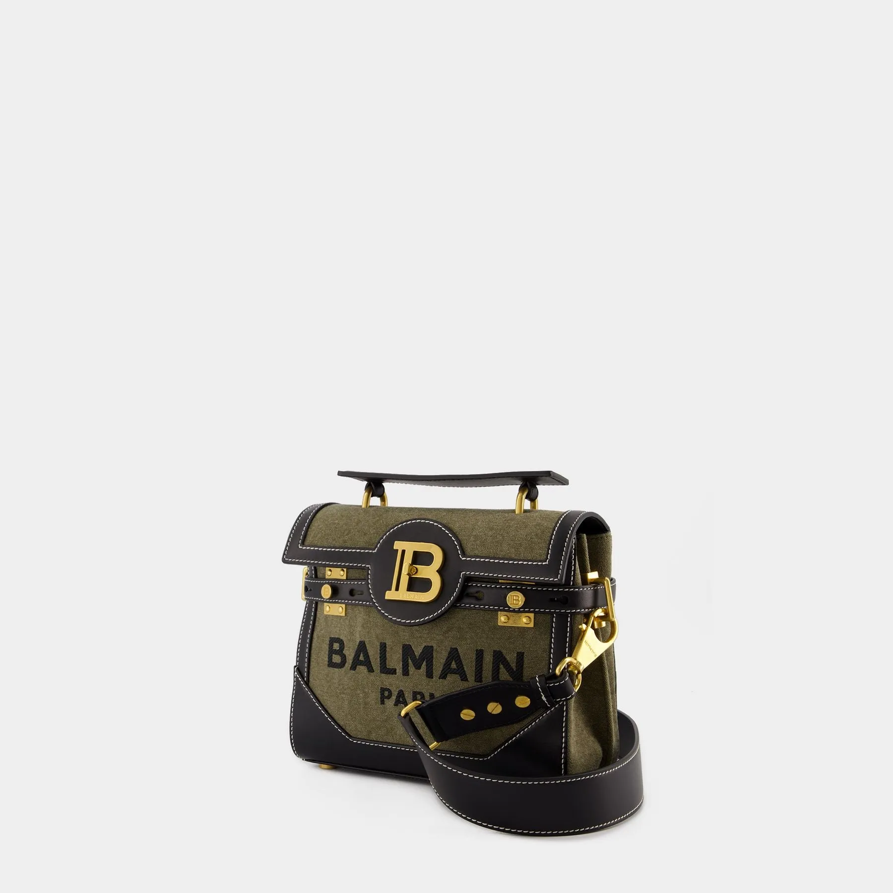 Balmain  B-Buzz 23 Crossbody - Balmain - Cotton - Khaki/Black