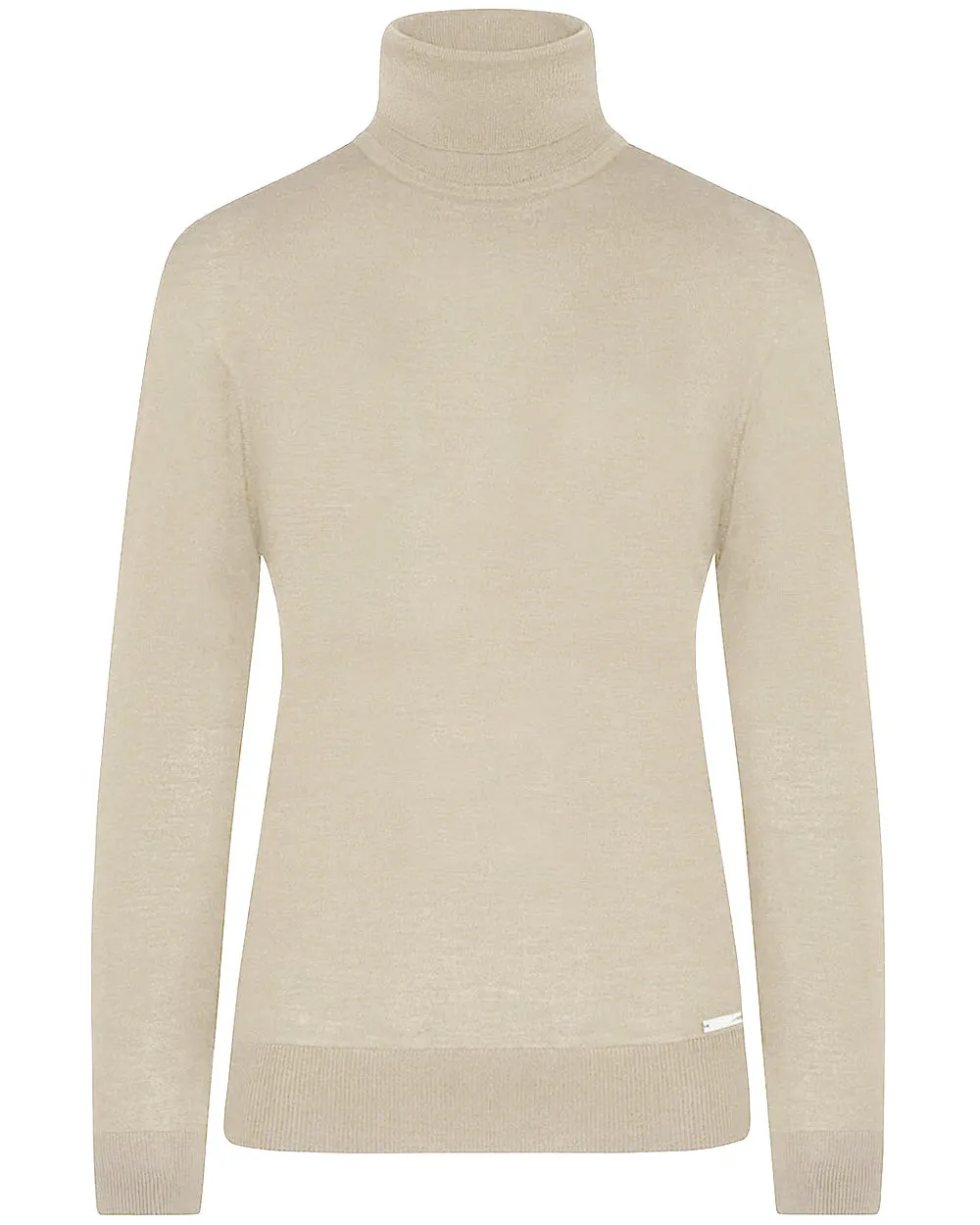 Beige Knit Turtleneck Sweater