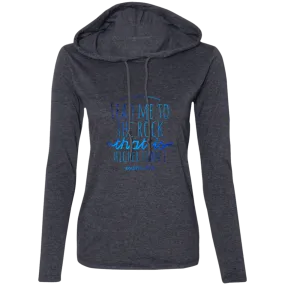 Bible Verse Ladies' Long Sleeve T-Shirt Hoodie - Lead Me To The Rock That Is Higher Than I ~Psalm 61:2~ Design 7