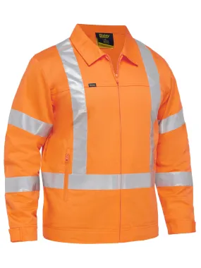 Bisley X Taped Hi Vis Drill Jacket With Liquid Repellent Finish