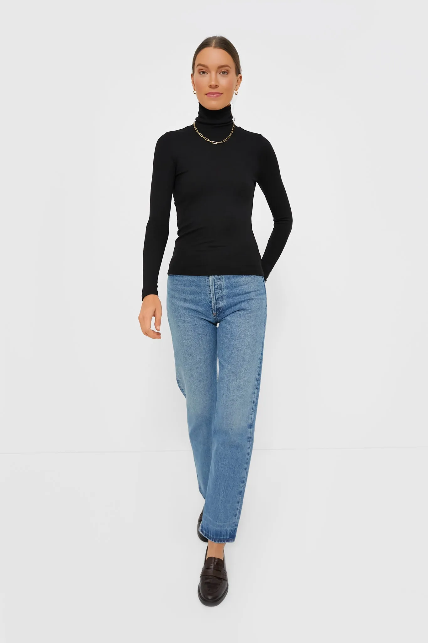 Black Lexi Rib Turtleneck