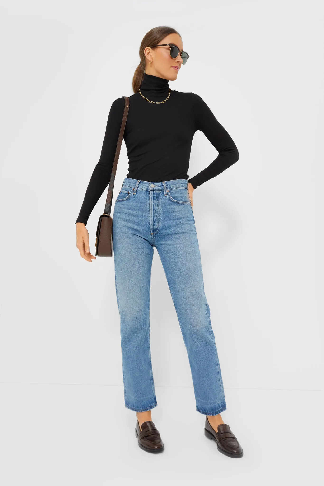 Black Lexi Rib Turtleneck