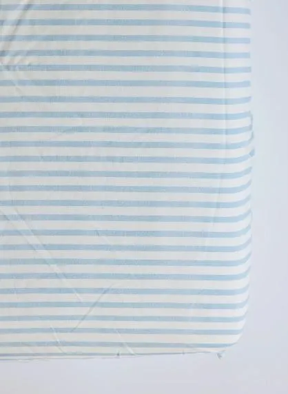 Blue & White Striped Crib Sheet