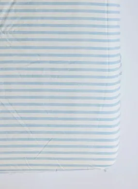 Blue & White Striped Crib Sheet