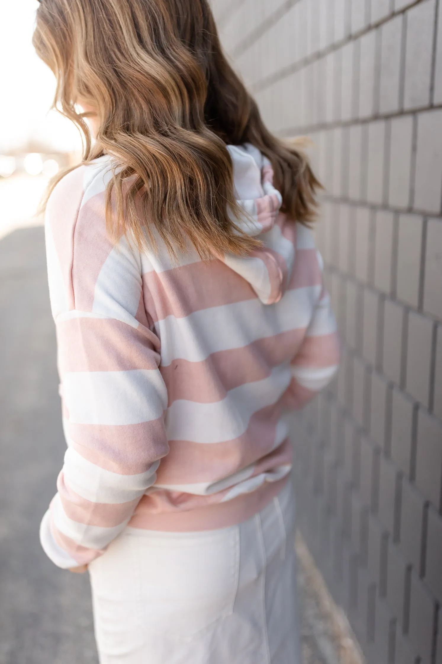 Blush Striped Sota Pullover Sweatshirt - FINAL SALE