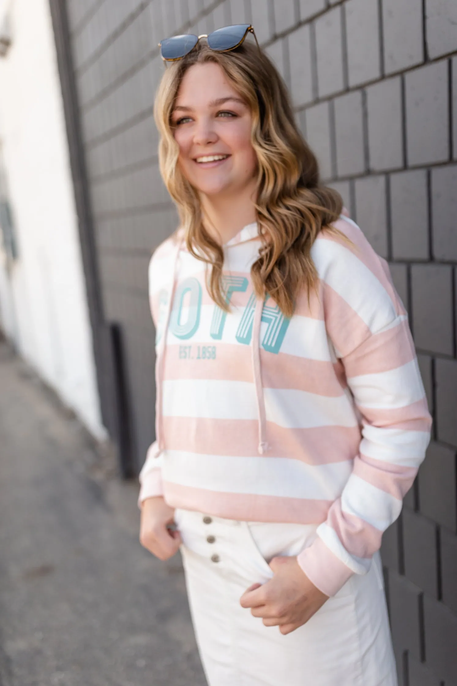 Blush Striped Sota Pullover Sweatshirt - FINAL SALE