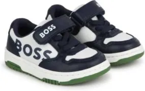 BOSS Kidswear logo-print panelled sneakers Blue