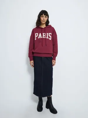 Burgundy Paris Hoodie | Women | George at ASDA