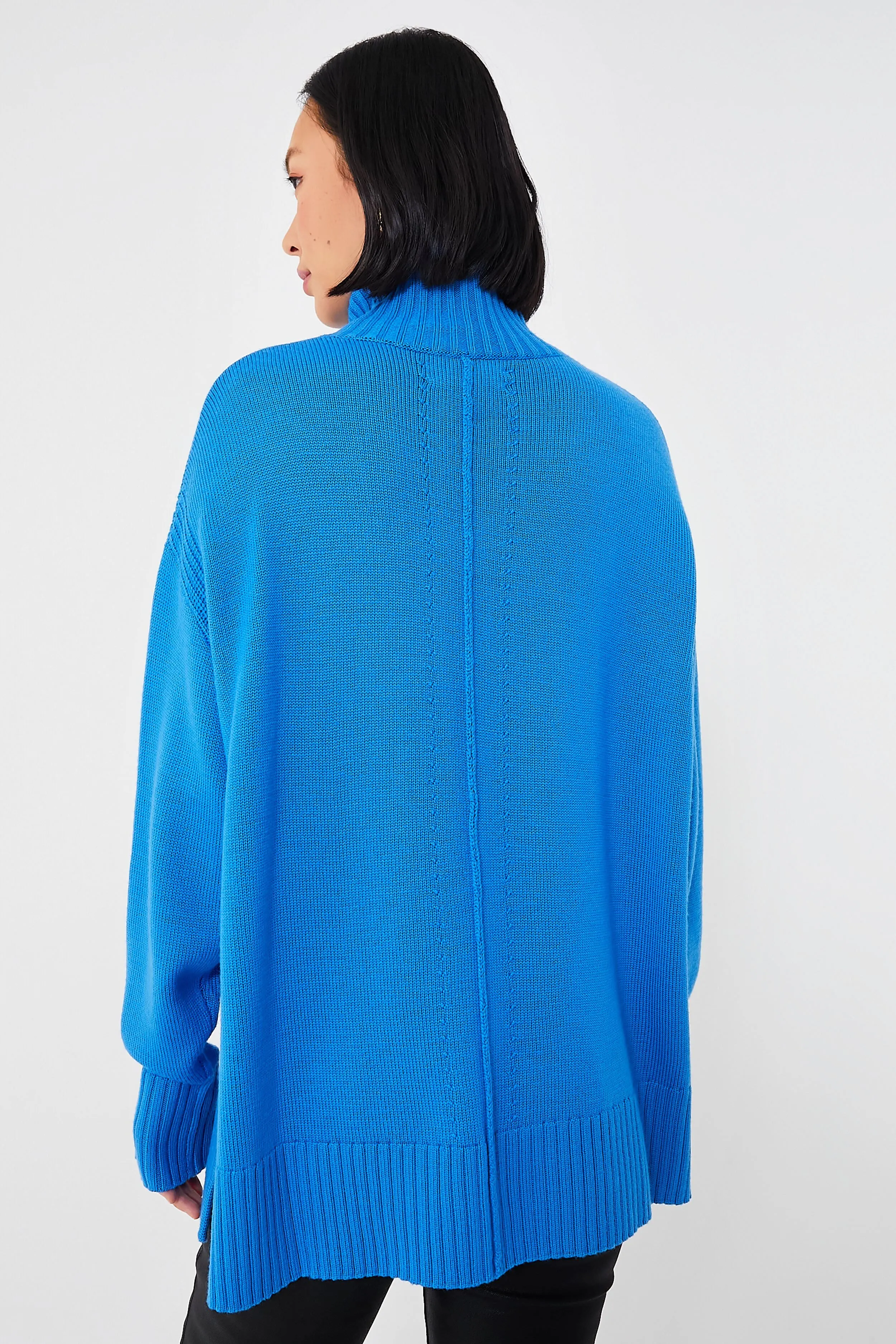 Ceru Blue Forte Relaxed Turtleneck