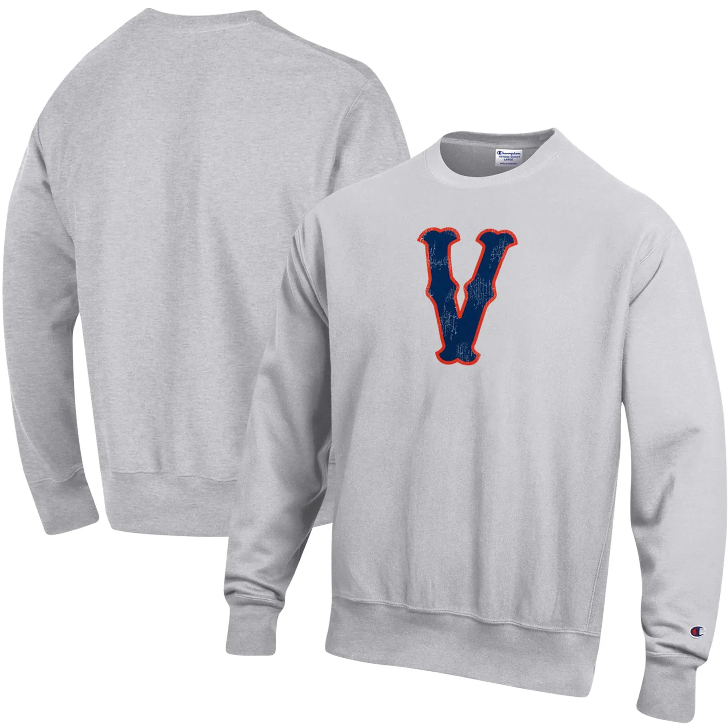 Champion Virginia Cavaliers Vintage Heathered Gray Vault Logo Reverse Weave Pullover Sweatshirt