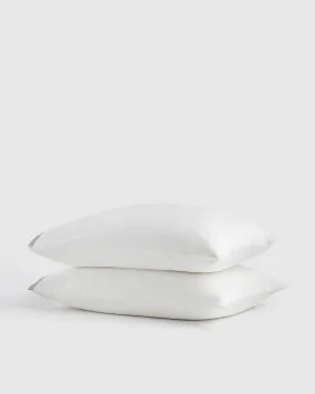 Classic Organic Percale Border Pillowcase Set