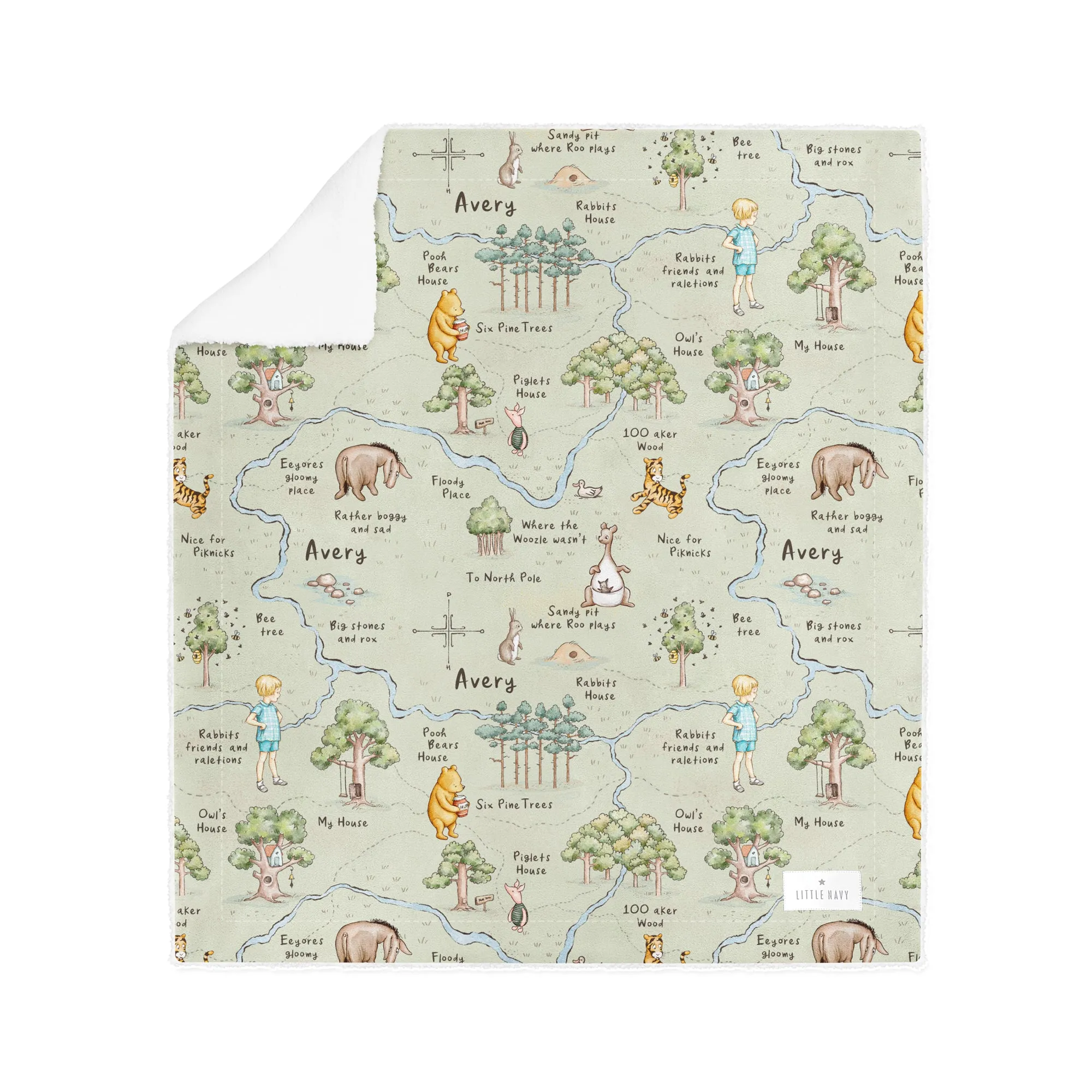 Classic Pooh - Personalized Yummy Soft Blanket