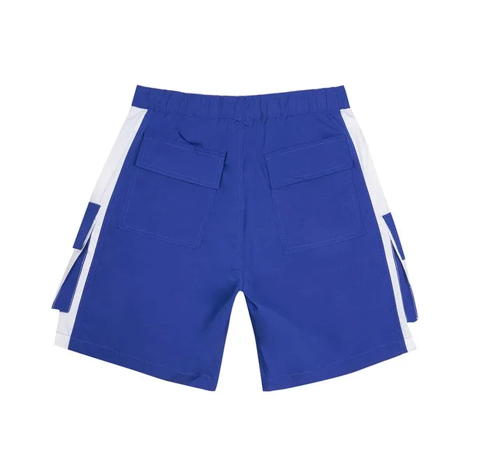 Color block Utility Windbreaker Shorts - Royal Blue