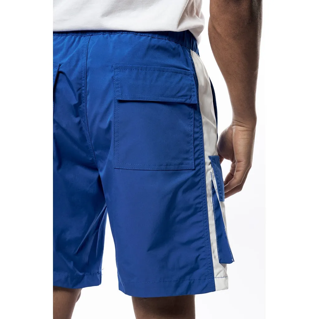 Color block Utility Windbreaker Shorts - Royal Blue