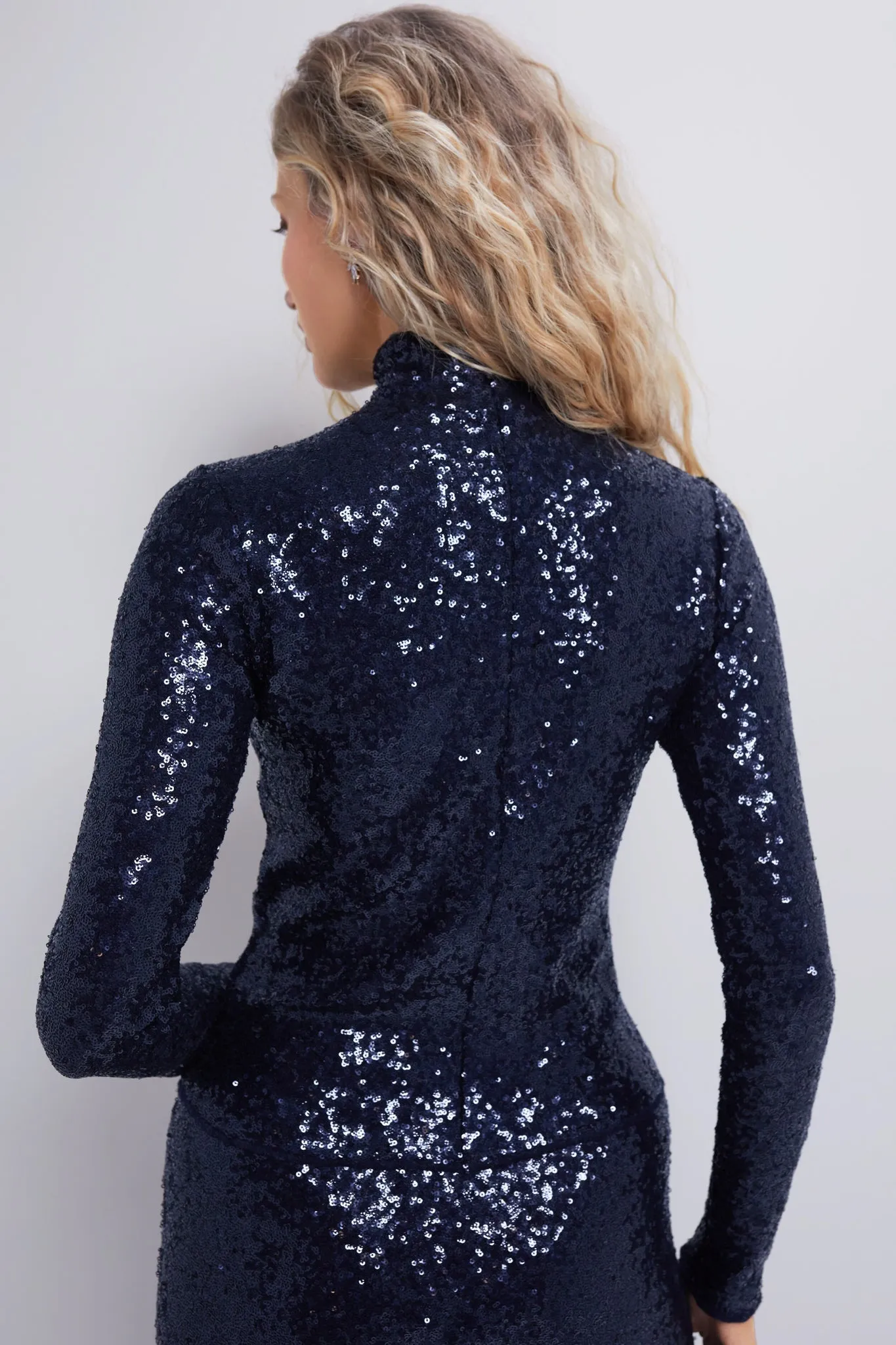 Deep Navy Sequin Turtleneck