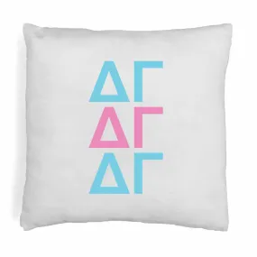 Delta Gamma Throw Pillow Cover with Greek Letters