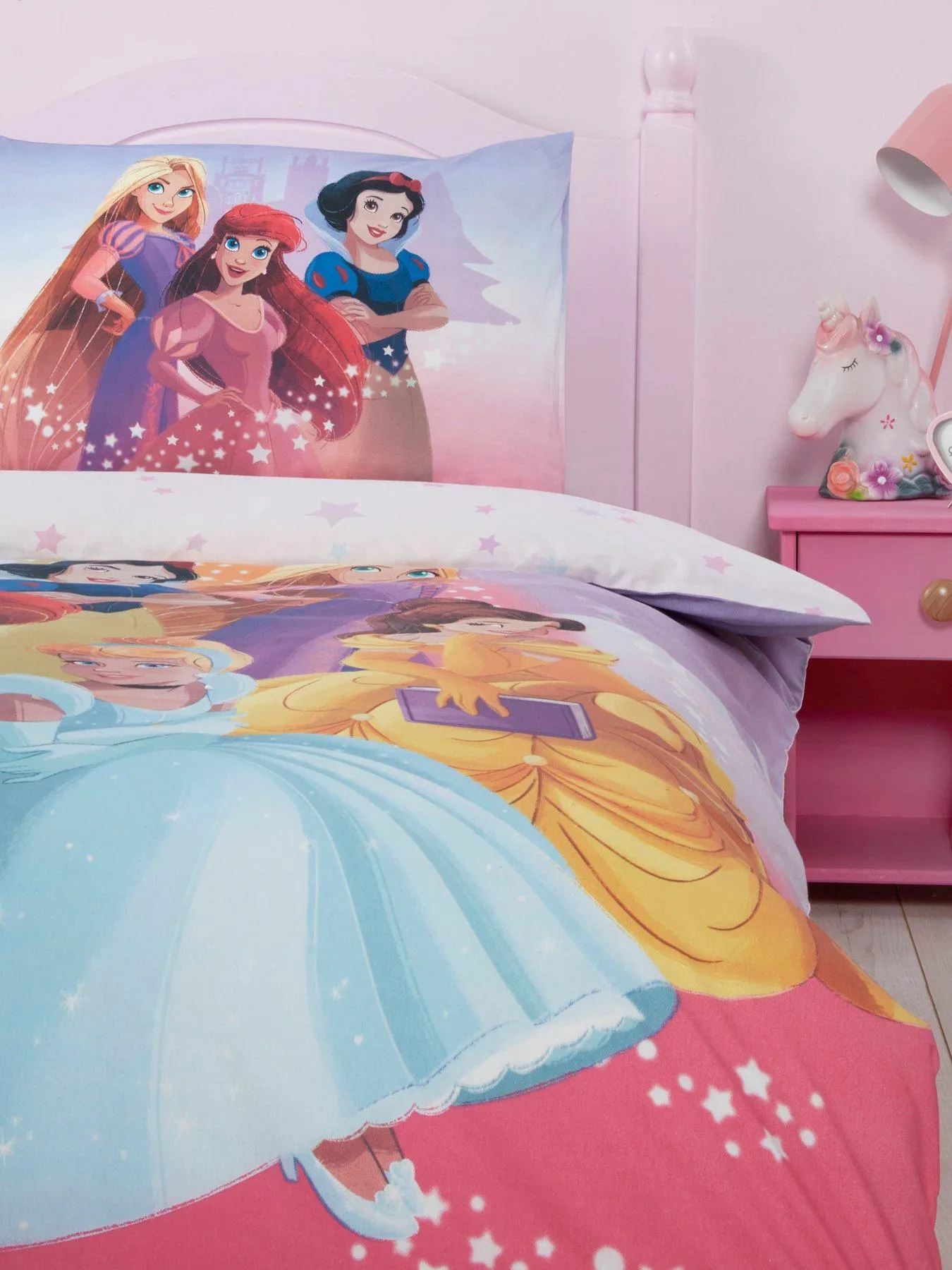 Disney Princess Single Duvet Cover Set - Pink