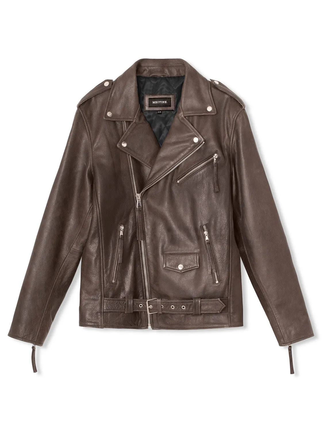 DODGE BIKER JACKET - BROWN