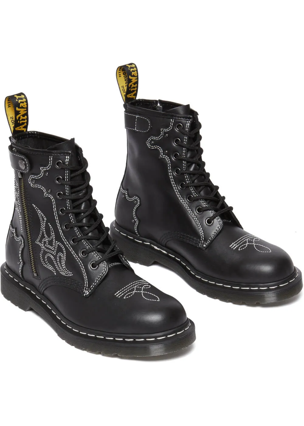 Dr. Martens 1460 Gothic Americana Wanama Leather Boots Black