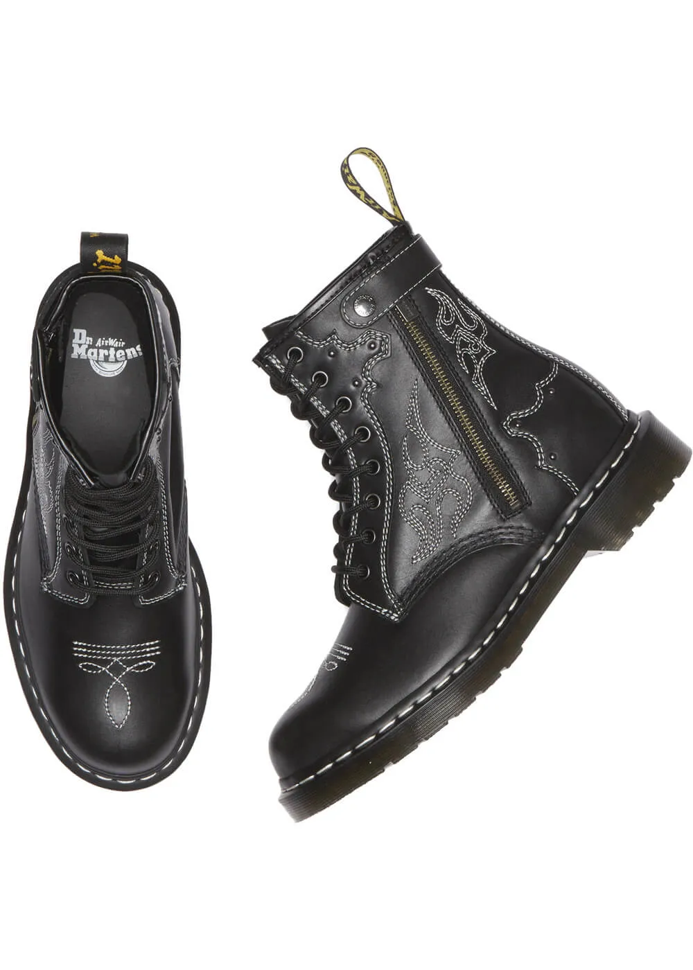 Dr. Martens 1460 Gothic Americana Wanama Leather Boots Black