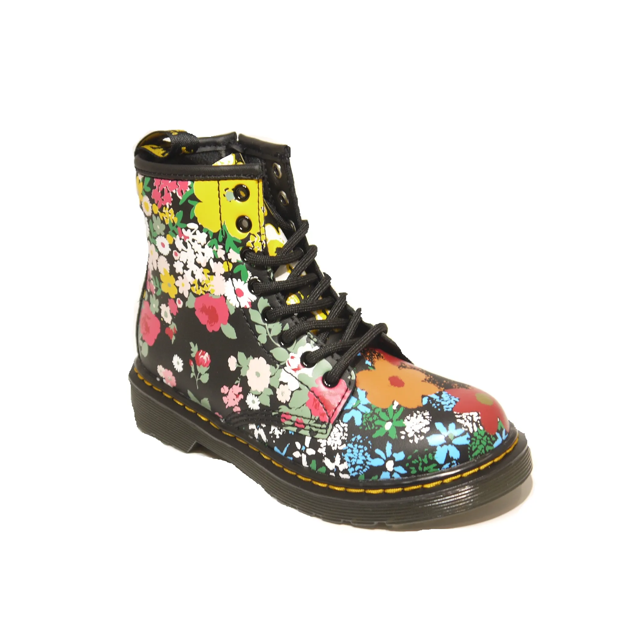 Dr Martens 1460 Junior Black Floral Mash Up