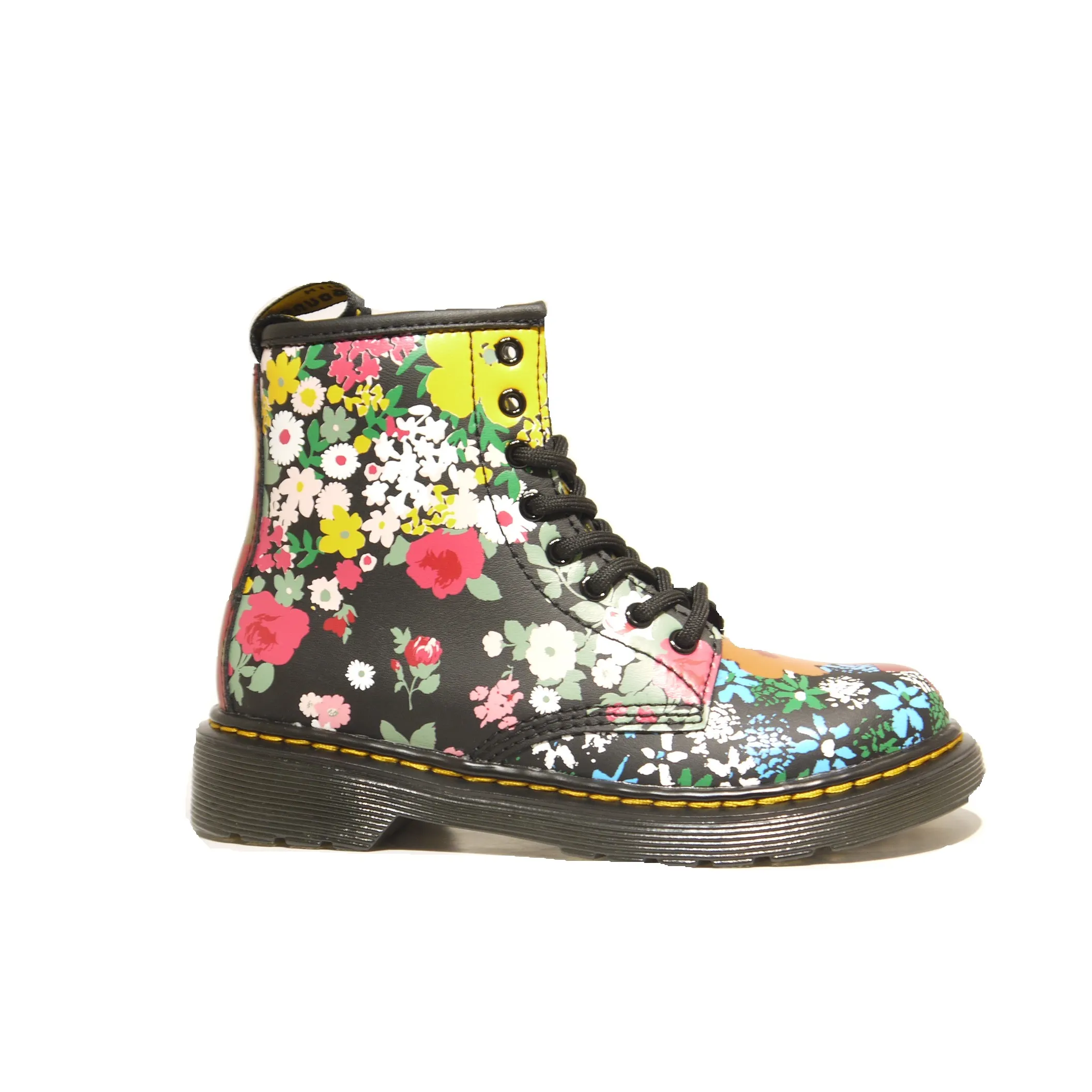 Dr Martens 1460 Junior Black Floral Mash Up