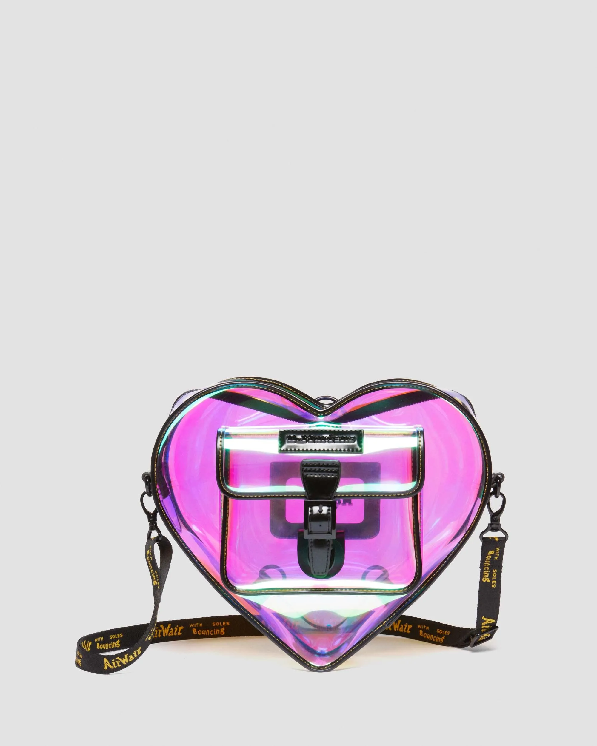 Dr. Martens Iridescent Pu Heart Shaped Bag in Black