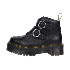 Dr Martens Womens Devon Flower Milled Nappa Leather Black