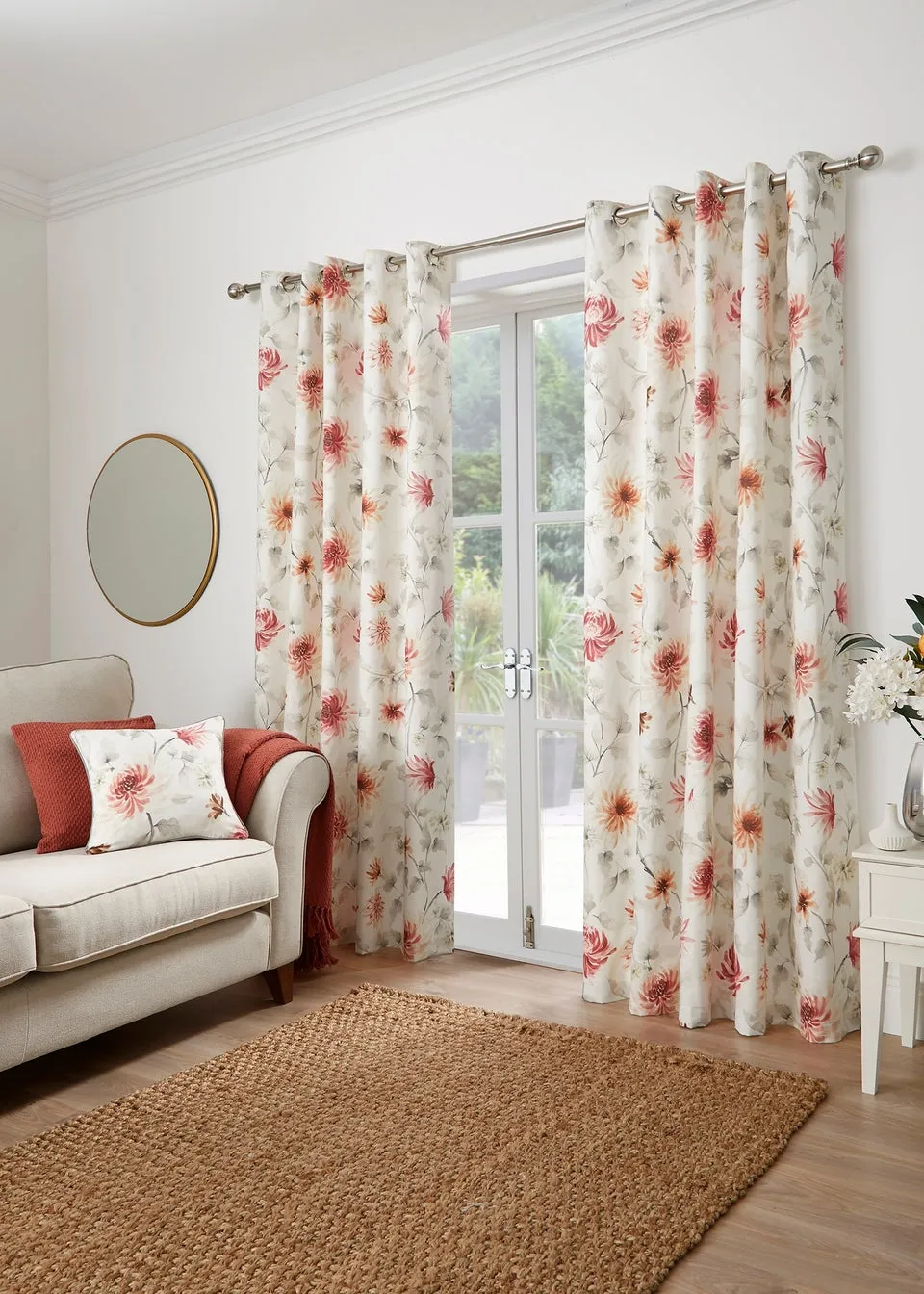 Dreams & Drapes Curtains Nadia Red Eyelet Curtains