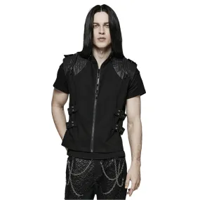 Edgy Black Buckle-Up Gothic Vest for Punk Style