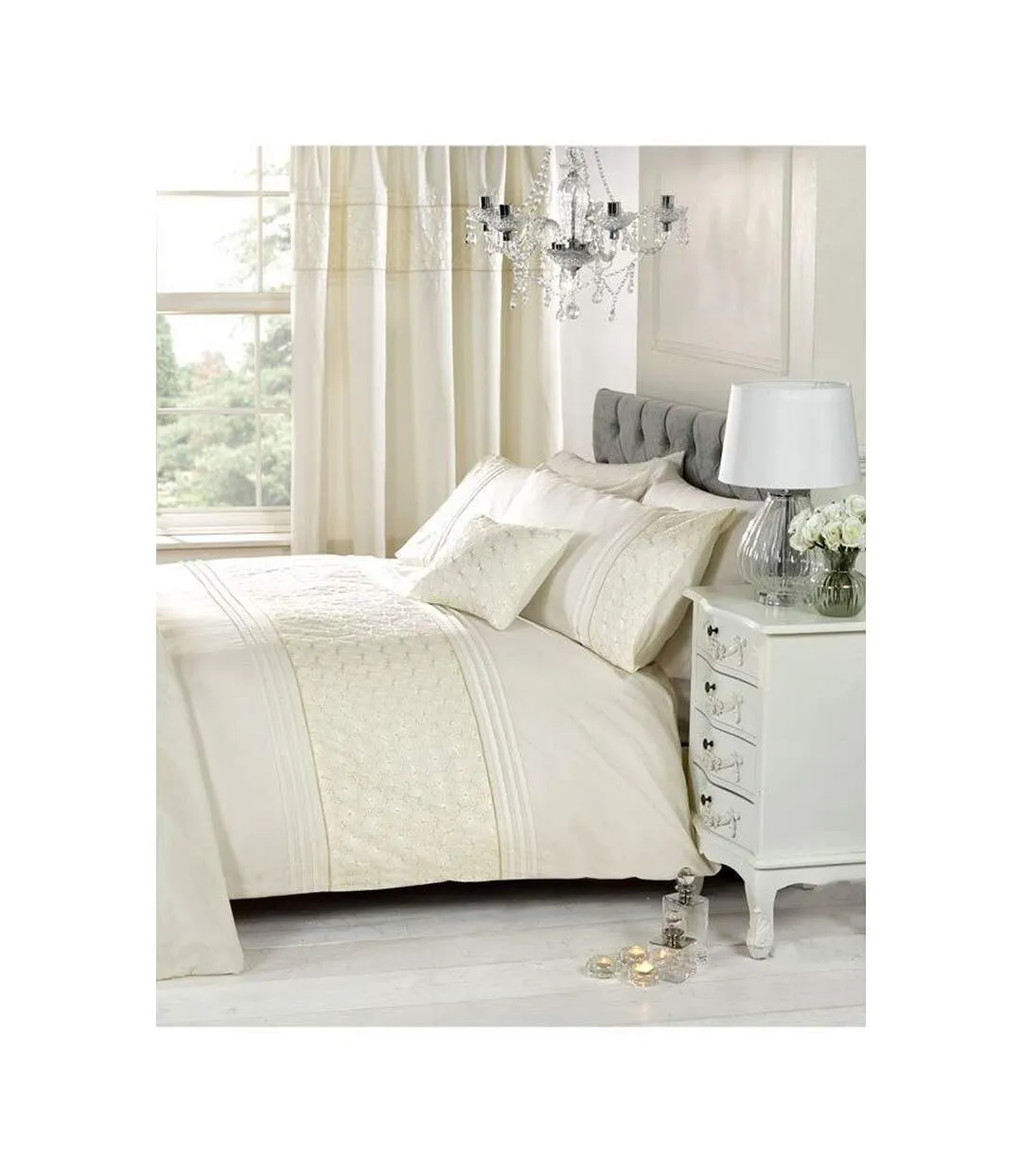 Everdean floral duvet cover set cream Rapport