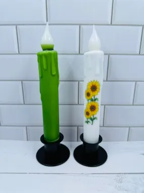 Floral Set of 2 LED Candles