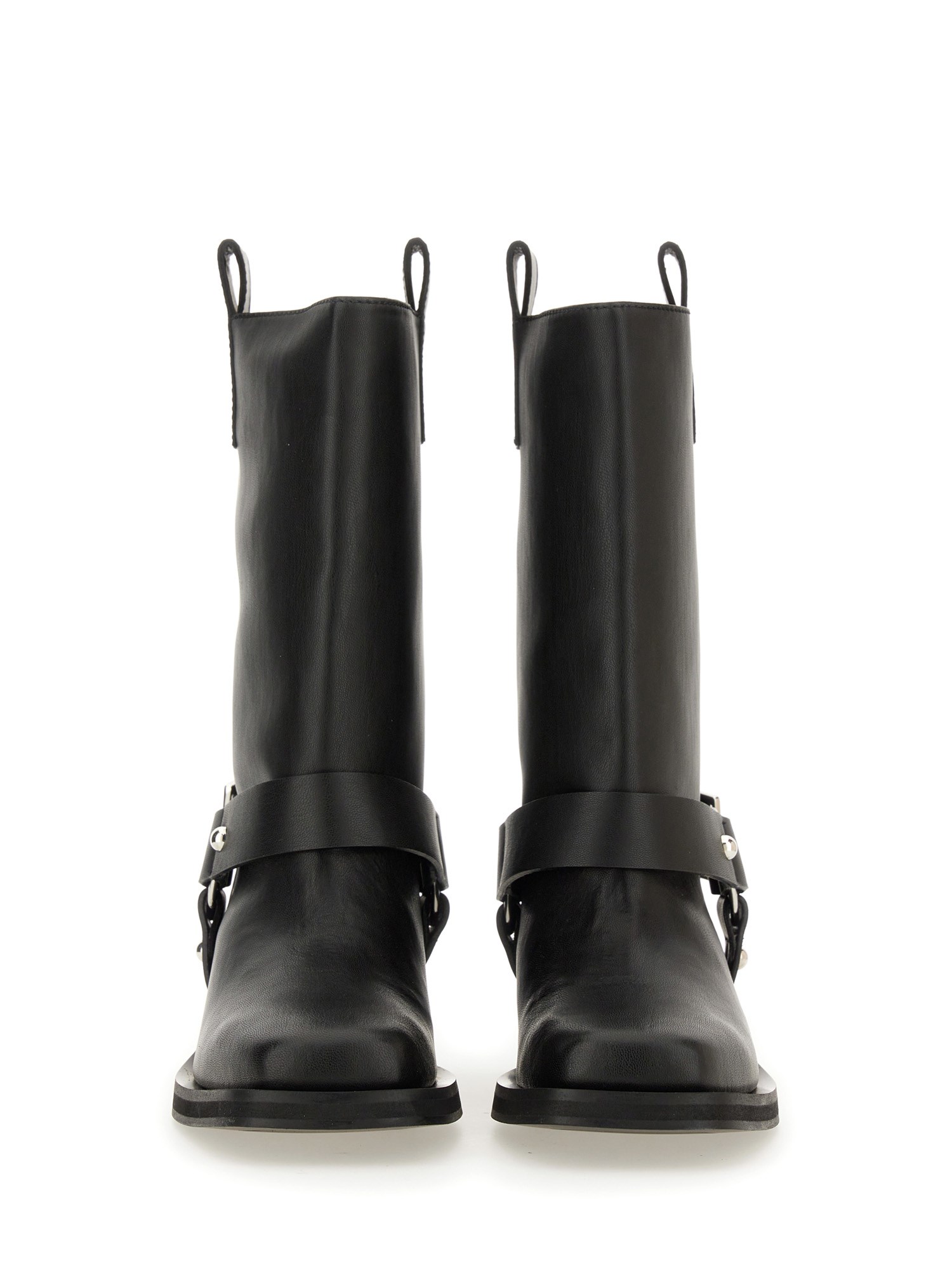 GANNI    LEATHER BIKER BOOT