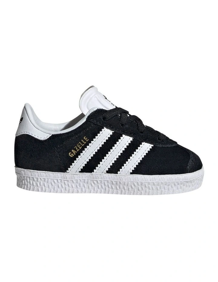 Gazelle Cf Elastic Lace Infant Sneakers in Black/White