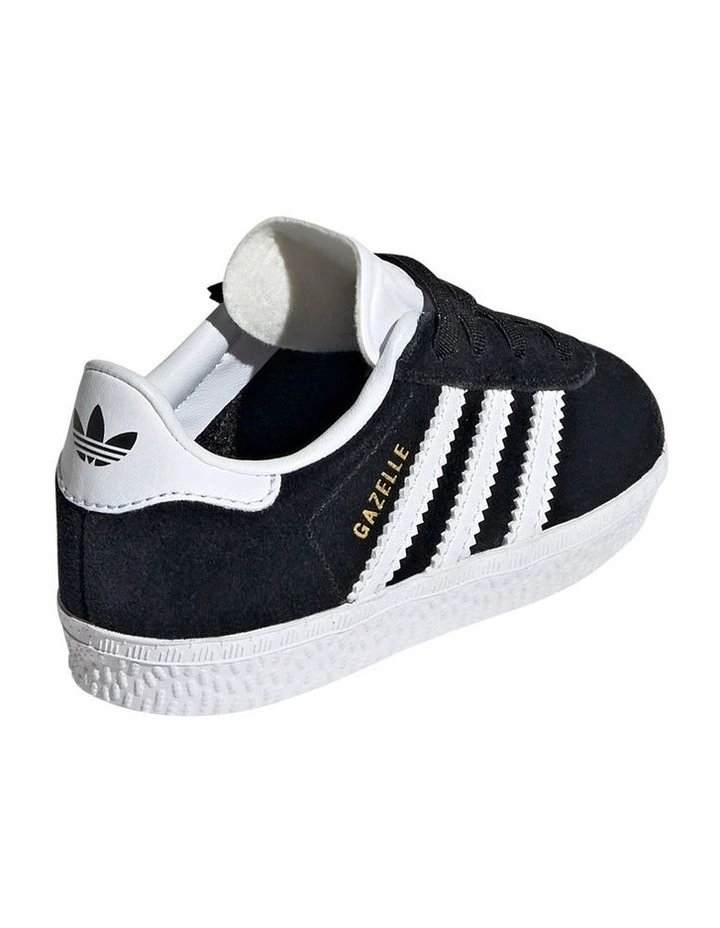 Gazelle Cf Elastic Lace Infant Sneakers in Black/White